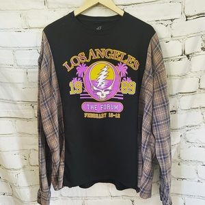Handmade Upcycled Lakers tee flannel